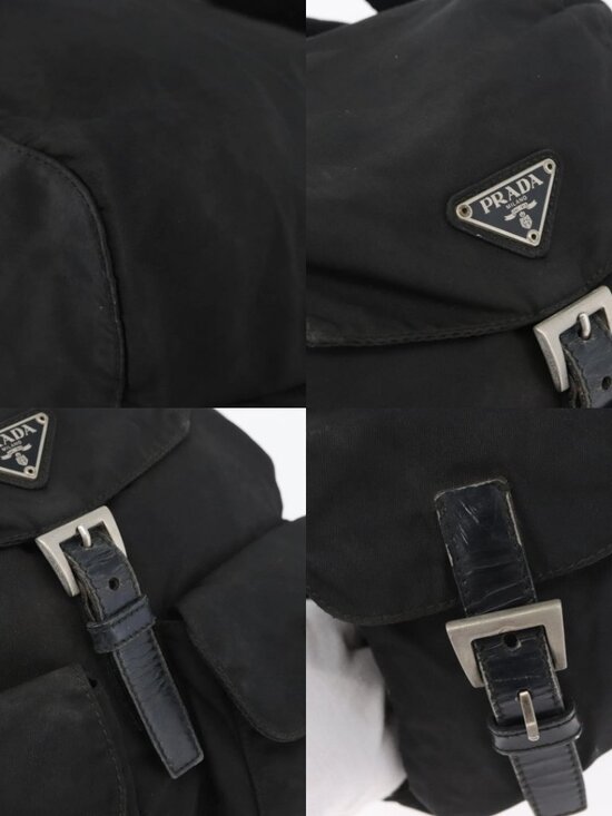 PRADA Backpack Nylon Black Silver Auth 173583 main image 9